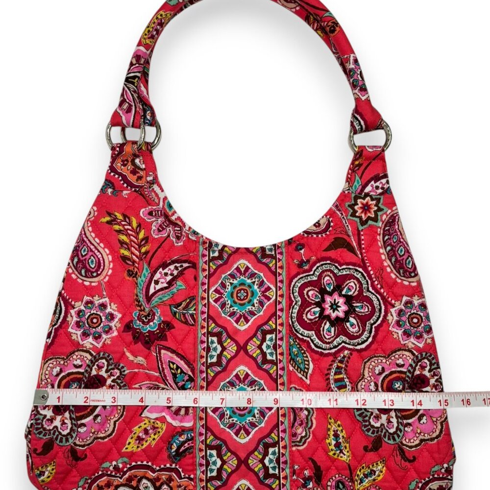 Vera Bradley Call Me Coral Large Hobo Purse Shoulder Bag Paisley Retired Y2K - Picture 8 of 8